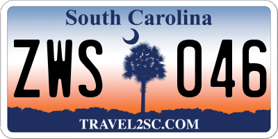 SC license plate ZWS046