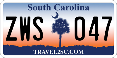 SC license plate ZWS047