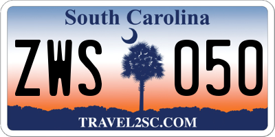 SC license plate ZWS050