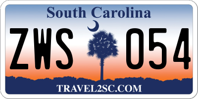 SC license plate ZWS054