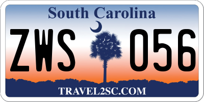 SC license plate ZWS056