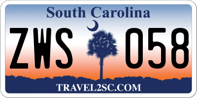 SC license plate ZWS058