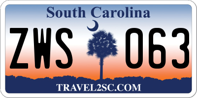 SC license plate ZWS063
