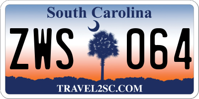 SC license plate ZWS064