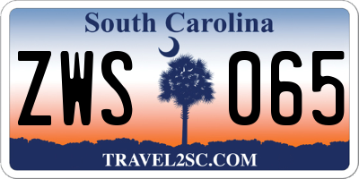 SC license plate ZWS065