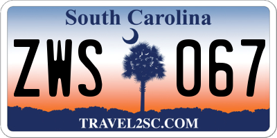 SC license plate ZWS067