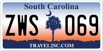 SC license plate ZWS069