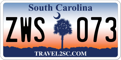 SC license plate ZWS073