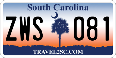 SC license plate ZWS081