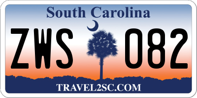 SC license plate ZWS082