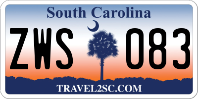 SC license plate ZWS083