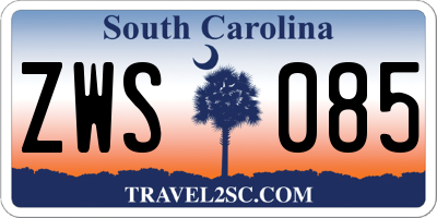 SC license plate ZWS085