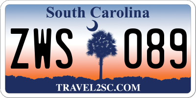 SC license plate ZWS089