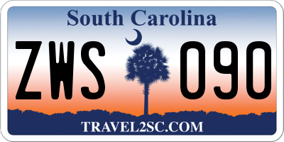 SC license plate ZWS090