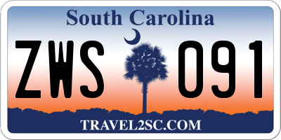SC license plate ZWS091