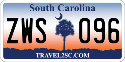 SC license plate ZWS096