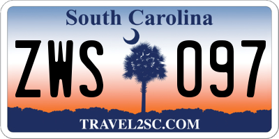 SC license plate ZWS097