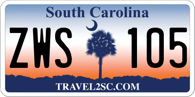 SC license plate ZWS105