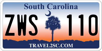 SC license plate ZWS110