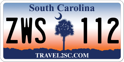 SC license plate ZWS112