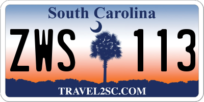 SC license plate ZWS113