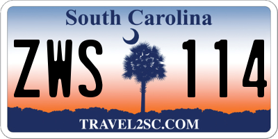 SC license plate ZWS114