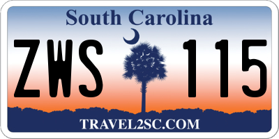 SC license plate ZWS115