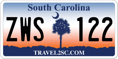 SC license plate ZWS122
