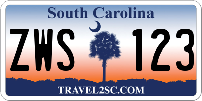 SC license plate ZWS123