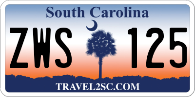 SC license plate ZWS125