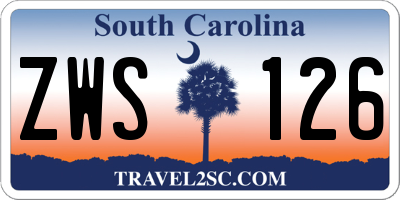 SC license plate ZWS126
