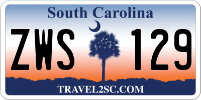SC license plate ZWS129