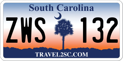 SC license plate ZWS132