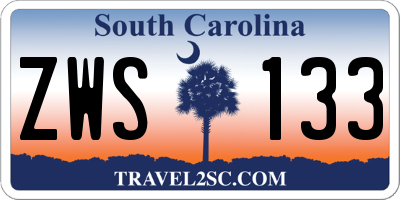 SC license plate ZWS133