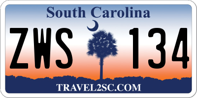 SC license plate ZWS134
