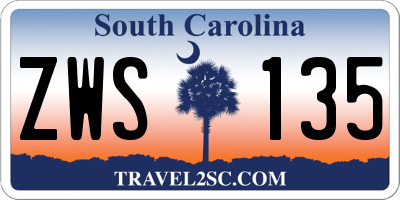 SC license plate ZWS135