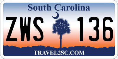 SC license plate ZWS136