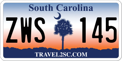 SC license plate ZWS145