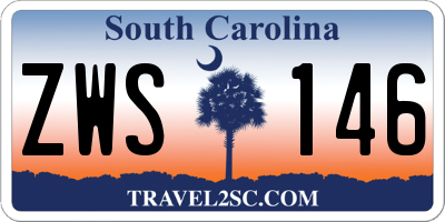 SC license plate ZWS146