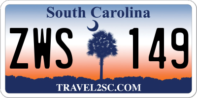 SC license plate ZWS149