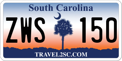 SC license plate ZWS150