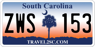 SC license plate ZWS153