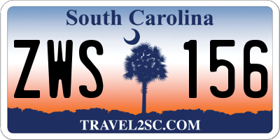 SC license plate ZWS156