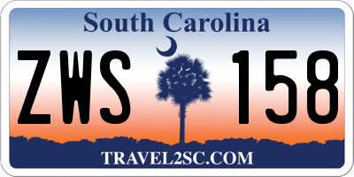 SC license plate ZWS158