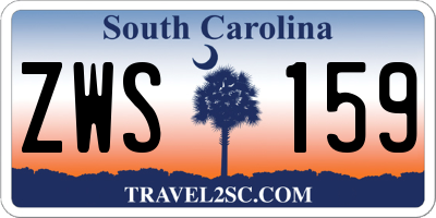 SC license plate ZWS159