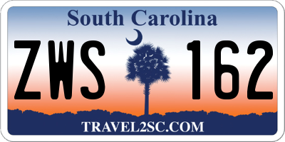 SC license plate ZWS162