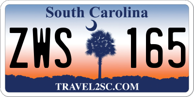 SC license plate ZWS165