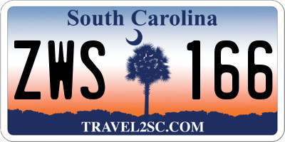 SC license plate ZWS166