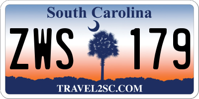 SC license plate ZWS179