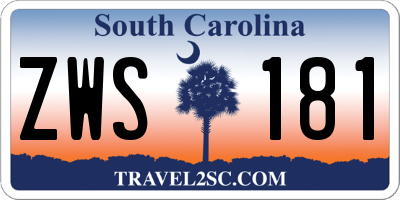 SC license plate ZWS181